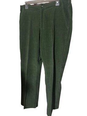 Erika green cordaroy pants with elastic panels size 12